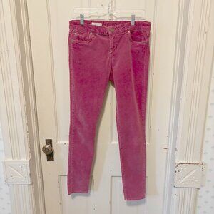 Kut From The Kloth Mia Toothpick Skinny Suede Velvet Pant Size 8 Cranberry